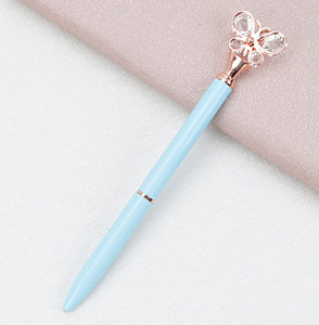 Arctic Blue Crystal  Butterfly Ballpoint  Pen