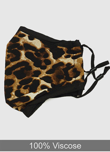 Leopard with Black Reusable Mask