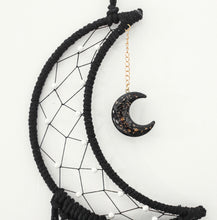 Load image into Gallery viewer, Black Moon Macrame Dream Catcher Wall Hanging