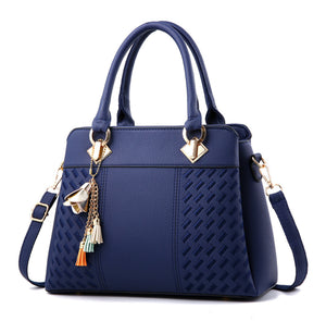 Blue Trendy Textured Handbag