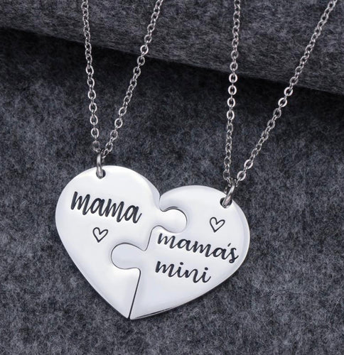 Mama and Mama’s Mini Heart Charm Necklace