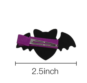 Purple and Black Glitter Mini Bat Hair Clip