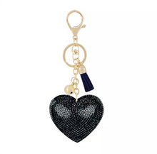 Load image into Gallery viewer, Ashley Heart Rhinestone Keychains/ Bag Charms