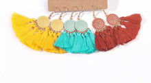 Load image into Gallery viewer, Circle Bohemian Tassel Earring Set