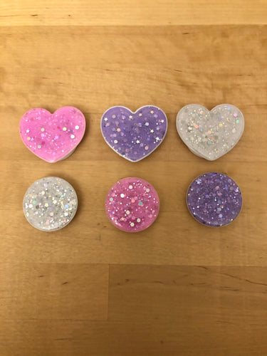 Glitter Heart and Circle Phone Grip/ Stand