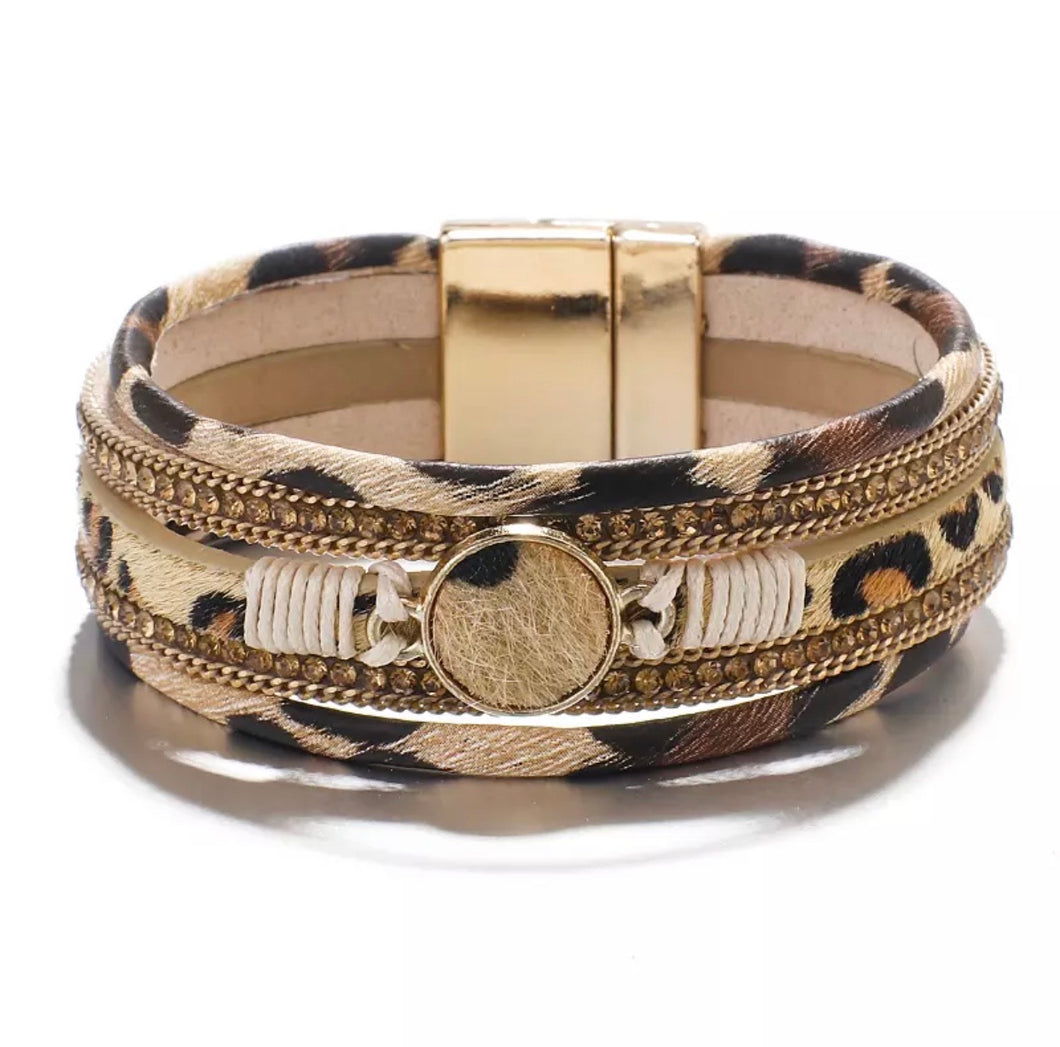 Priscilla Leopard Magnetic Bracelet