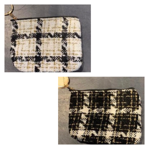 Checkered Fabric Change Purse