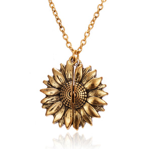Antique Gold Sunflower Necklace
