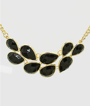 Load image into Gallery viewer, Black Teardrop Cluster Statement Necklace