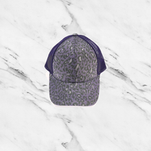 Load image into Gallery viewer, CC Purple Leopard Glitter Cap