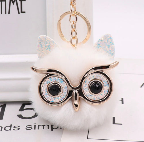 Owl Glitter Keychain