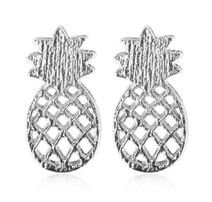 Metallic Pineapple Stud Earrings