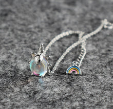 Load image into Gallery viewer, Unicorn Crystal and Rainbow Charm Bracelet