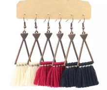 Load image into Gallery viewer, Bohemian Triangle Tassel Earring Sets