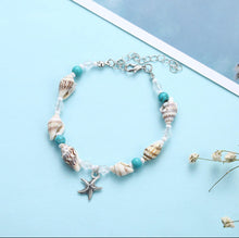 Load image into Gallery viewer, Star Fish and Shell Bracelet or Kids Ankle Bracelet