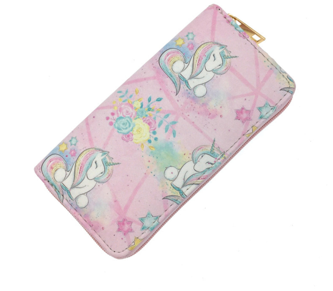 Pink Rectangular Unicorn Wallet