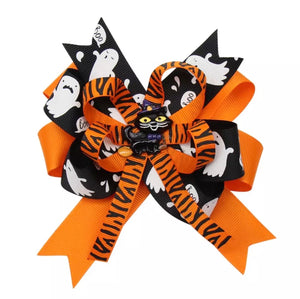 Witch Black Cat Halloween Bow