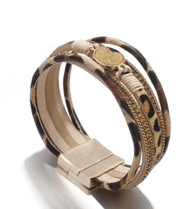 Priscilla Leopard Magnetic Bracelet