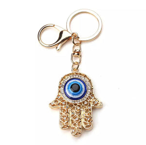 Gold Hamsa Hand with Evil Eye Keychain/Bag Charm