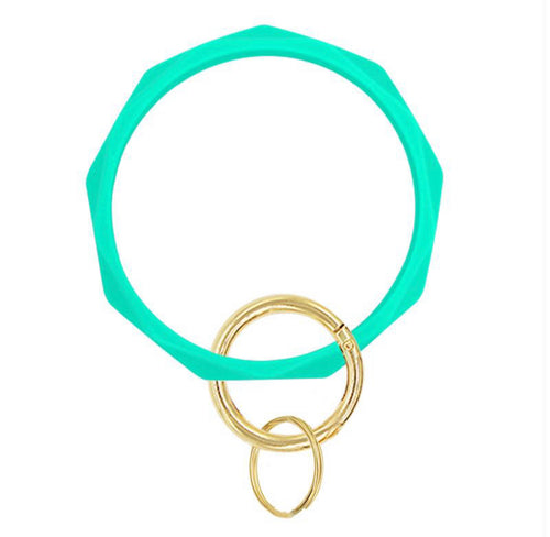 Mint Silicone Texture Key Ring