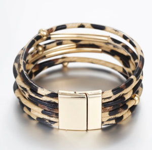 Julia Multi-strand Leopard Bracelet