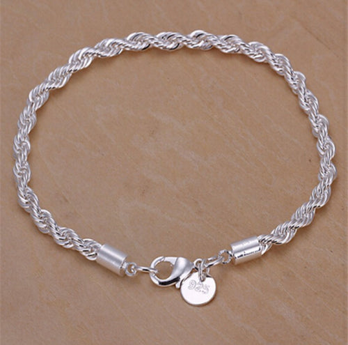 Silver Rope Chain Bracelet