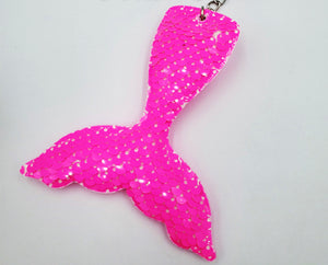 Hot Pink Sequin Mermaid Tail Keychain/Bag Charm