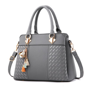 Gray Trendy Textured Handbag