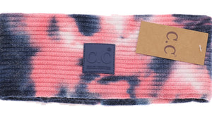 Navy/Pink C.C Tie Dye Head Wrap with Rubber Patch