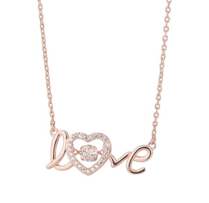 Rose Gold Love With Heart Necklace