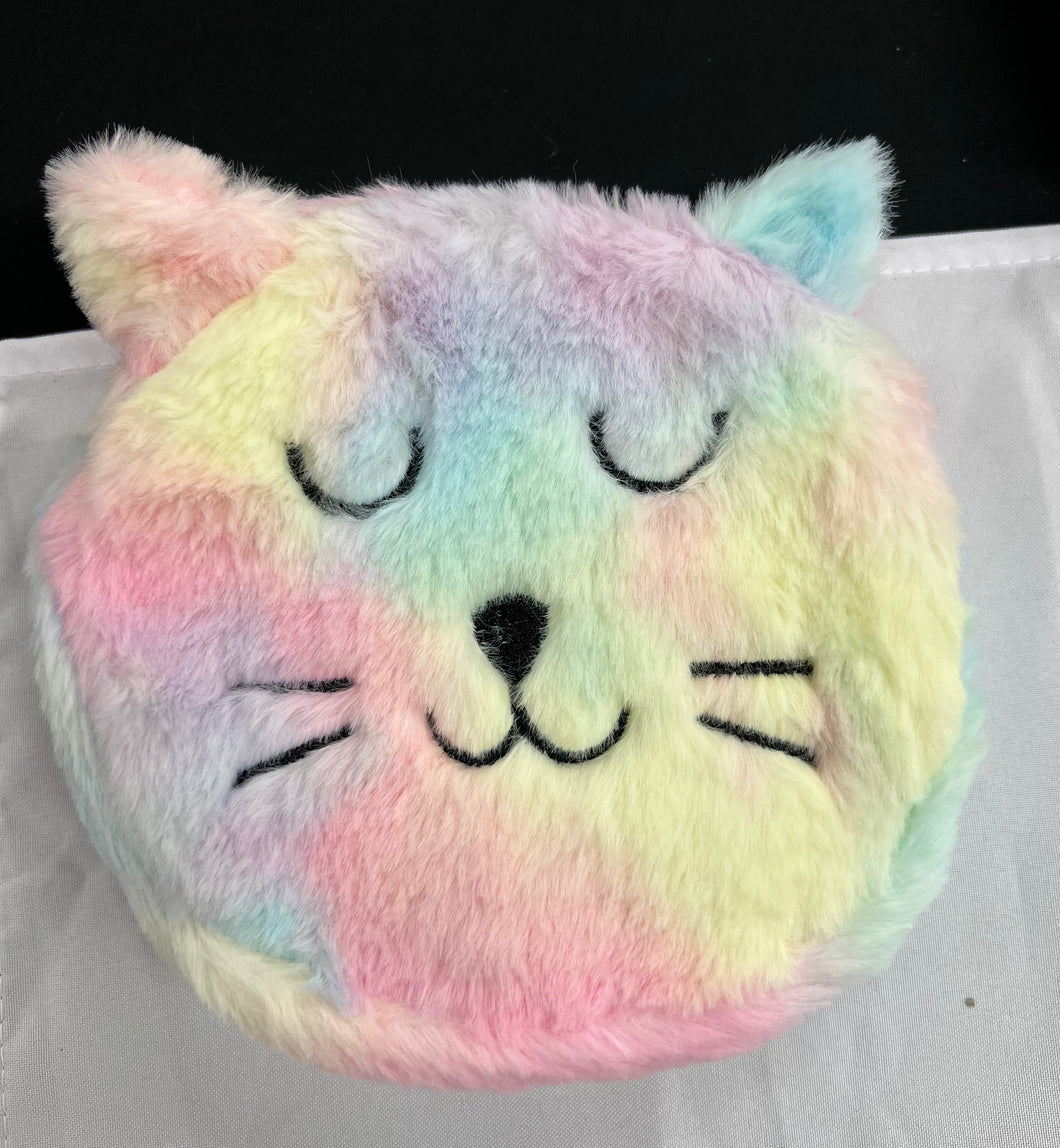 Tie Dye Plush Cat Cross Body Bag For Little Girls