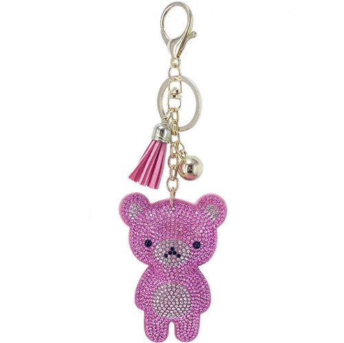 Ella Pink Rhinestone Bear Keychain/ Bag Charm