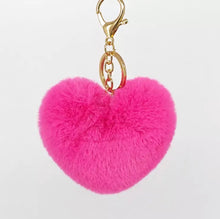 Load image into Gallery viewer, Stella Plush Heart Keychain/ Bag Charm