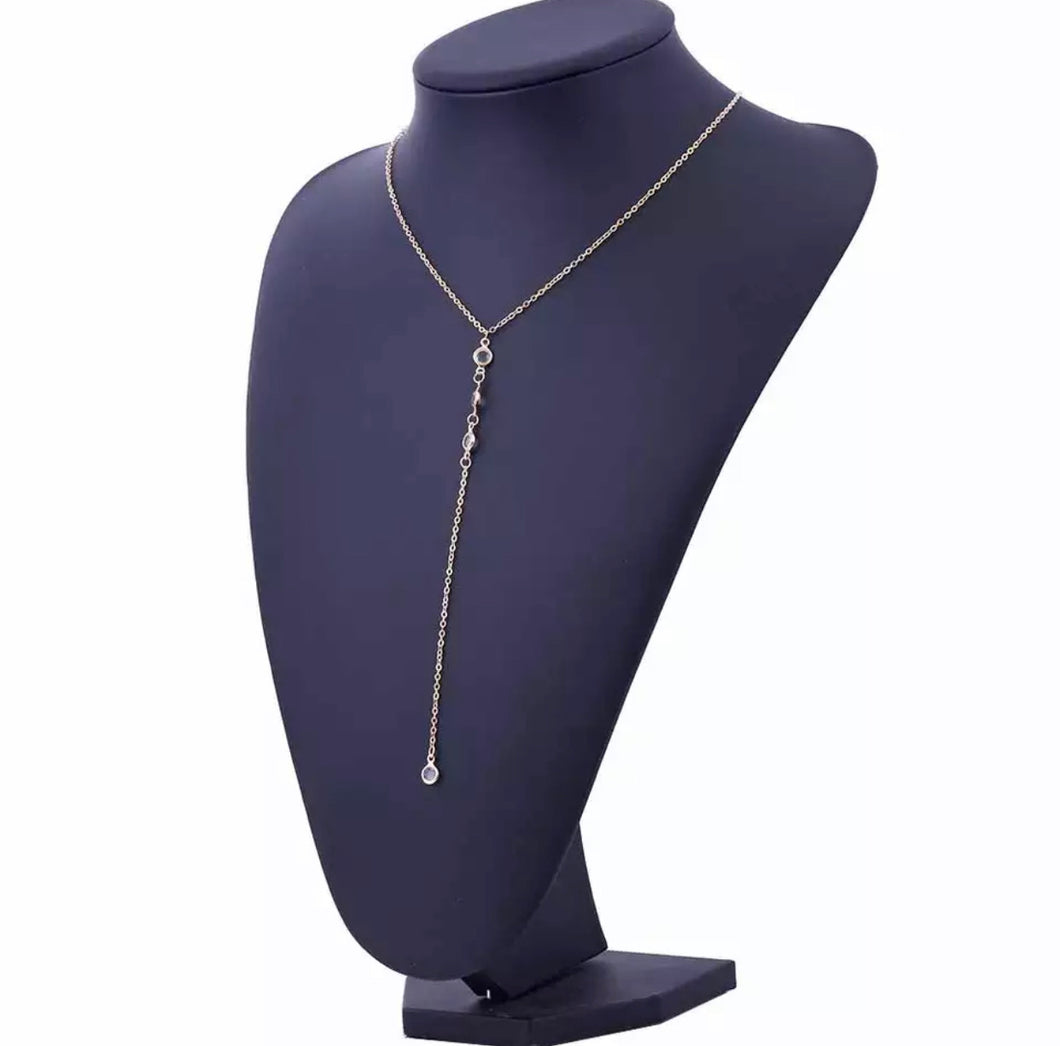 Sadie Clear Crystal Drop Necklace